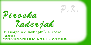 piroska kaderjak business card